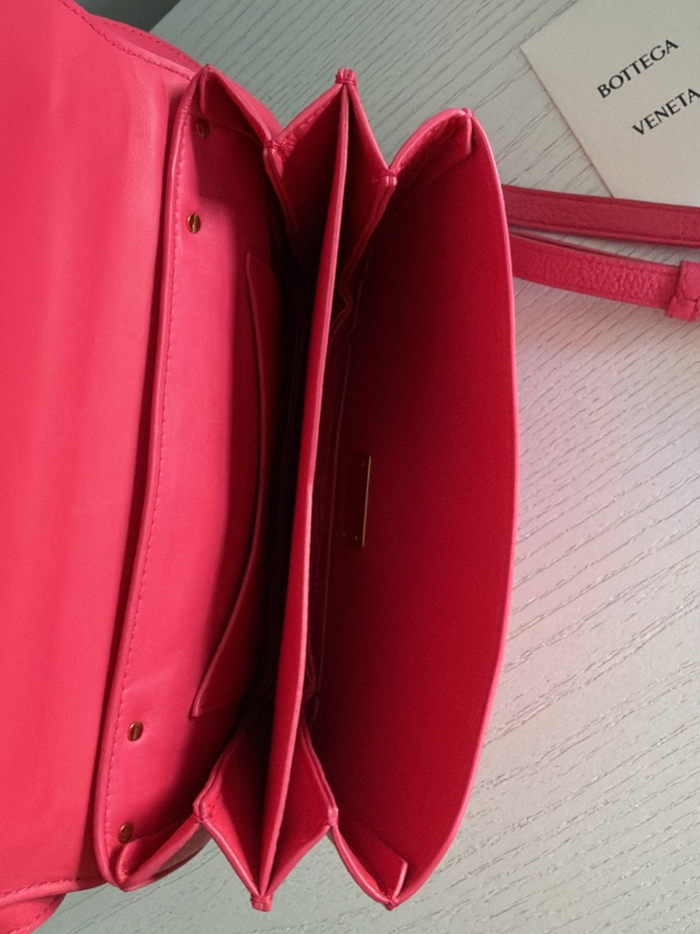 Bottega Veneta Hot Pink Mount Envelope Bag with Gold Chain - Picture 4 of 10